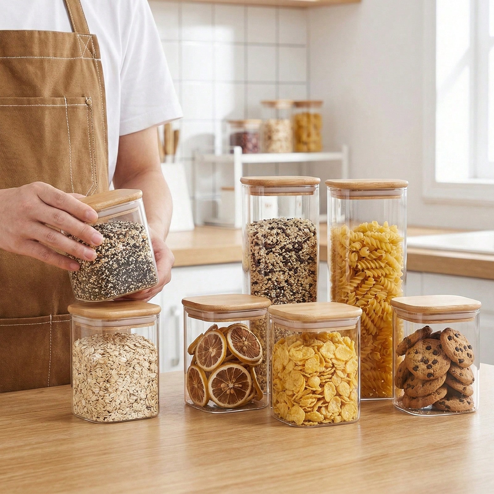 6/12pcs Glass Food Storage Con - đánh giá và giá Kitchen Baking Storage Containers