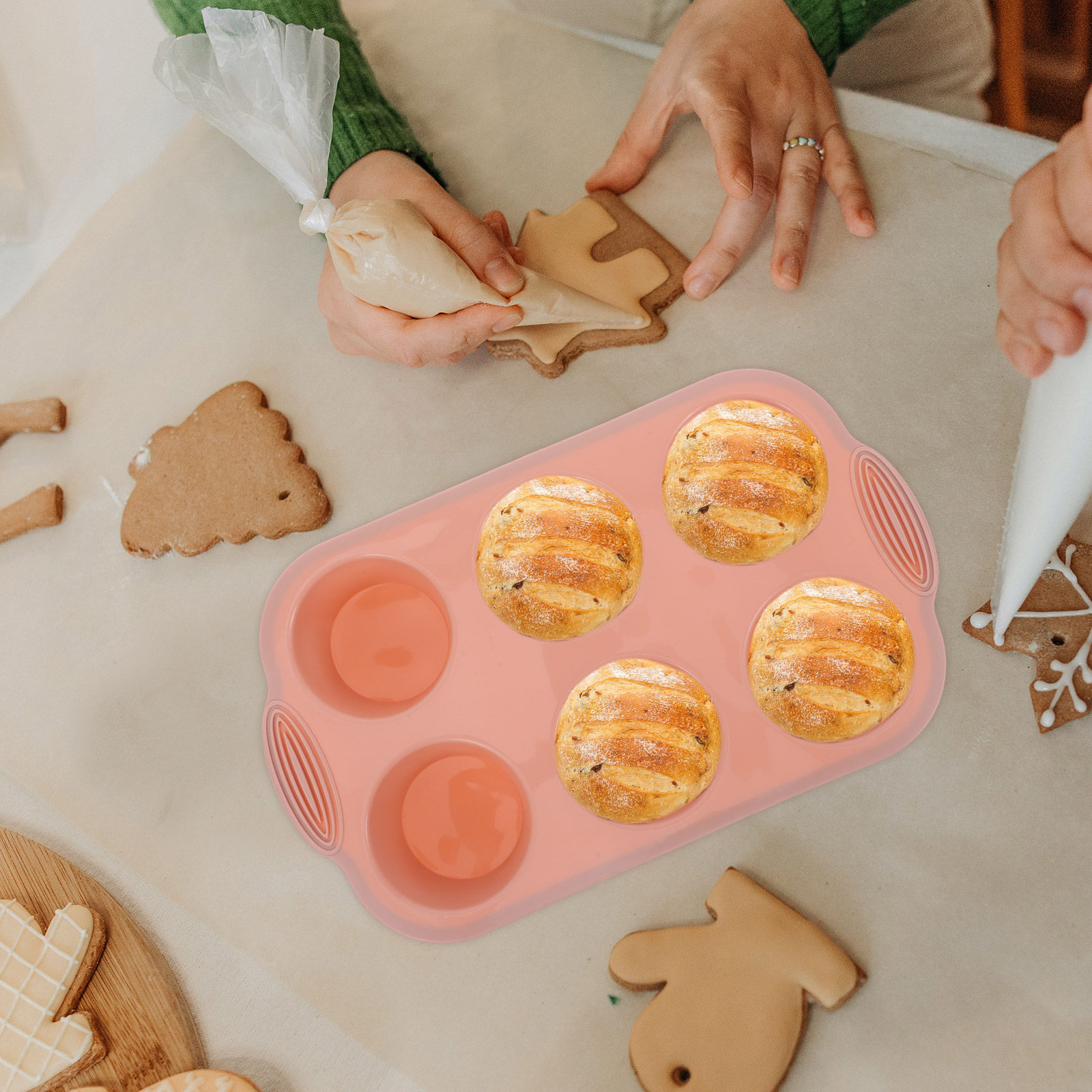 6 Cup Silicone Cake Mold Nonst - đánh giá và giá Muffin Tin Nonstick
