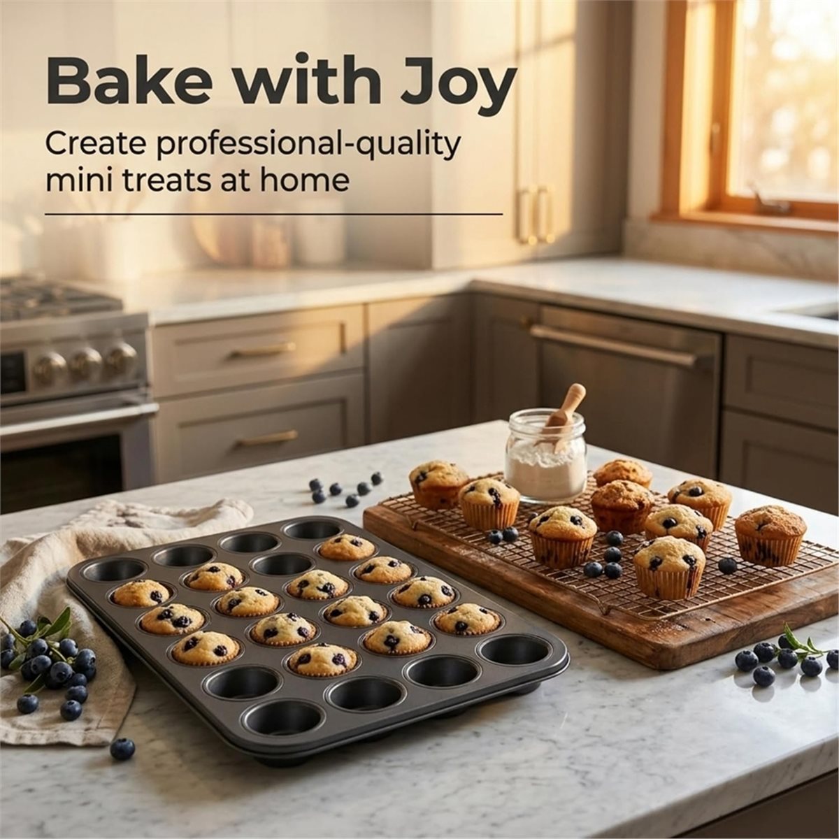 Mini Muffin Pan with Cupcake L - đánh giá và giá Muffin Tin Nonstick