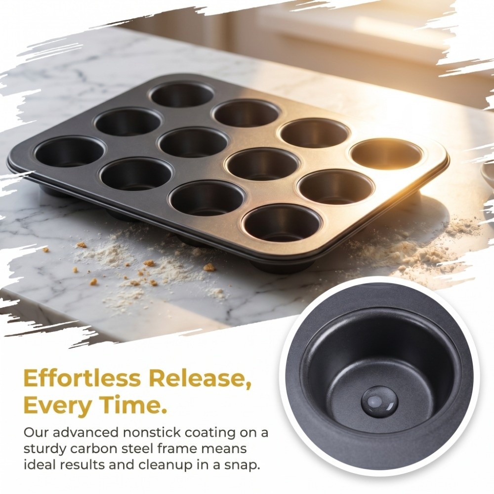 Carbon Steel Mini Muffin Pan 1 - đánh giá và giá Muffin Tin Nonstick