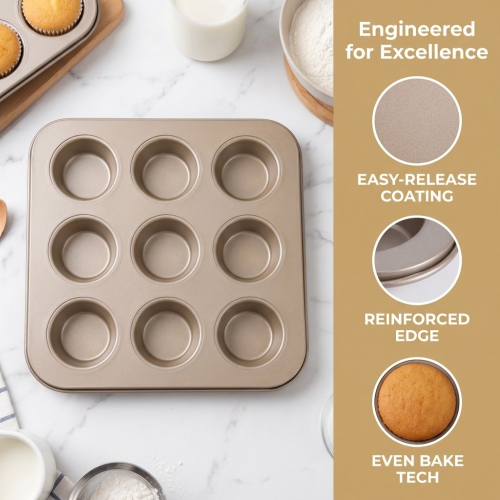 Carbon Steel Mini Muffin Pan 1 - đánh giá và giá Muffin Tin Nonstick