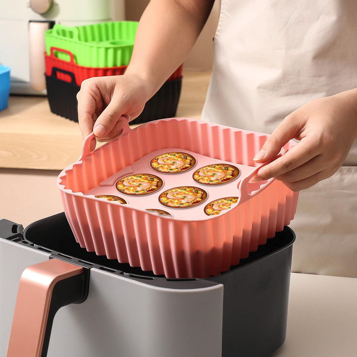 2pcs Silicone Air Fryer Liners - đánh giá và giá Kitchen Baking Tray Set