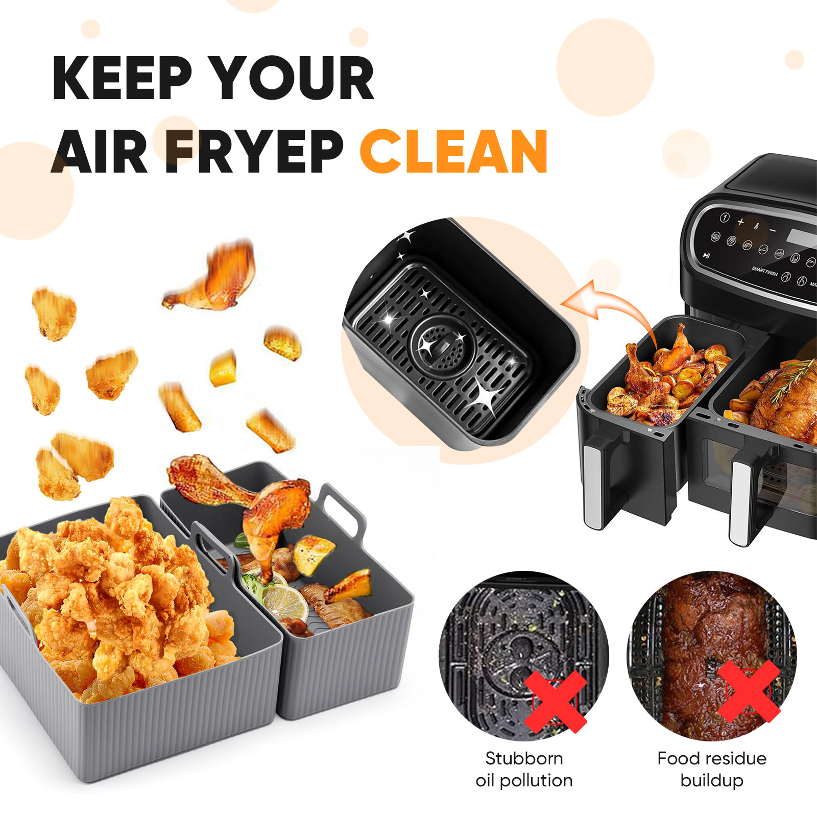 2pcs Set Silicone Air Fryer Ma - đánh giá và giá Kitchen Baking Tray Set