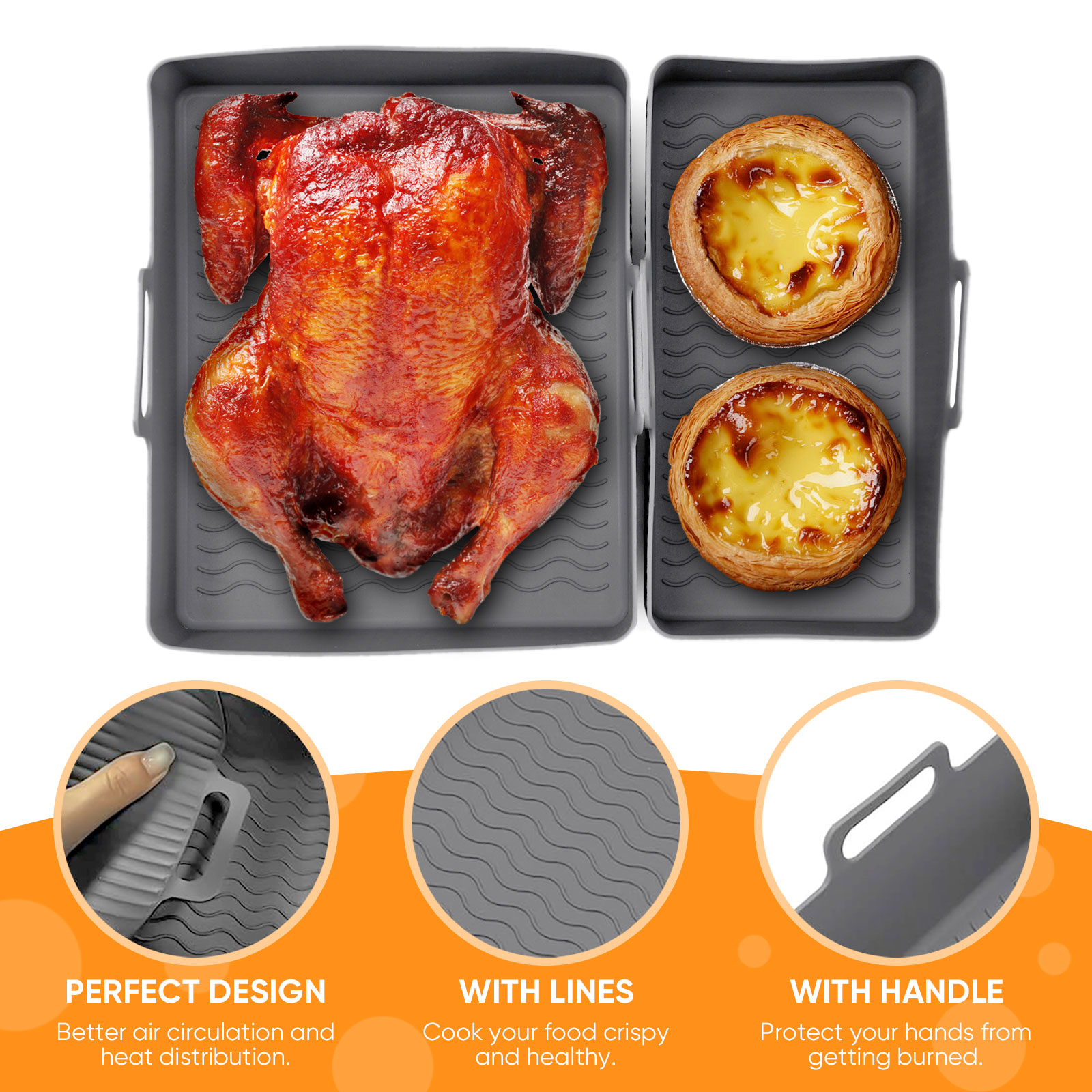 2pcs Set Silicone Air Fryer Ma - đánh giá và giá Kitchen Baking Tray Set