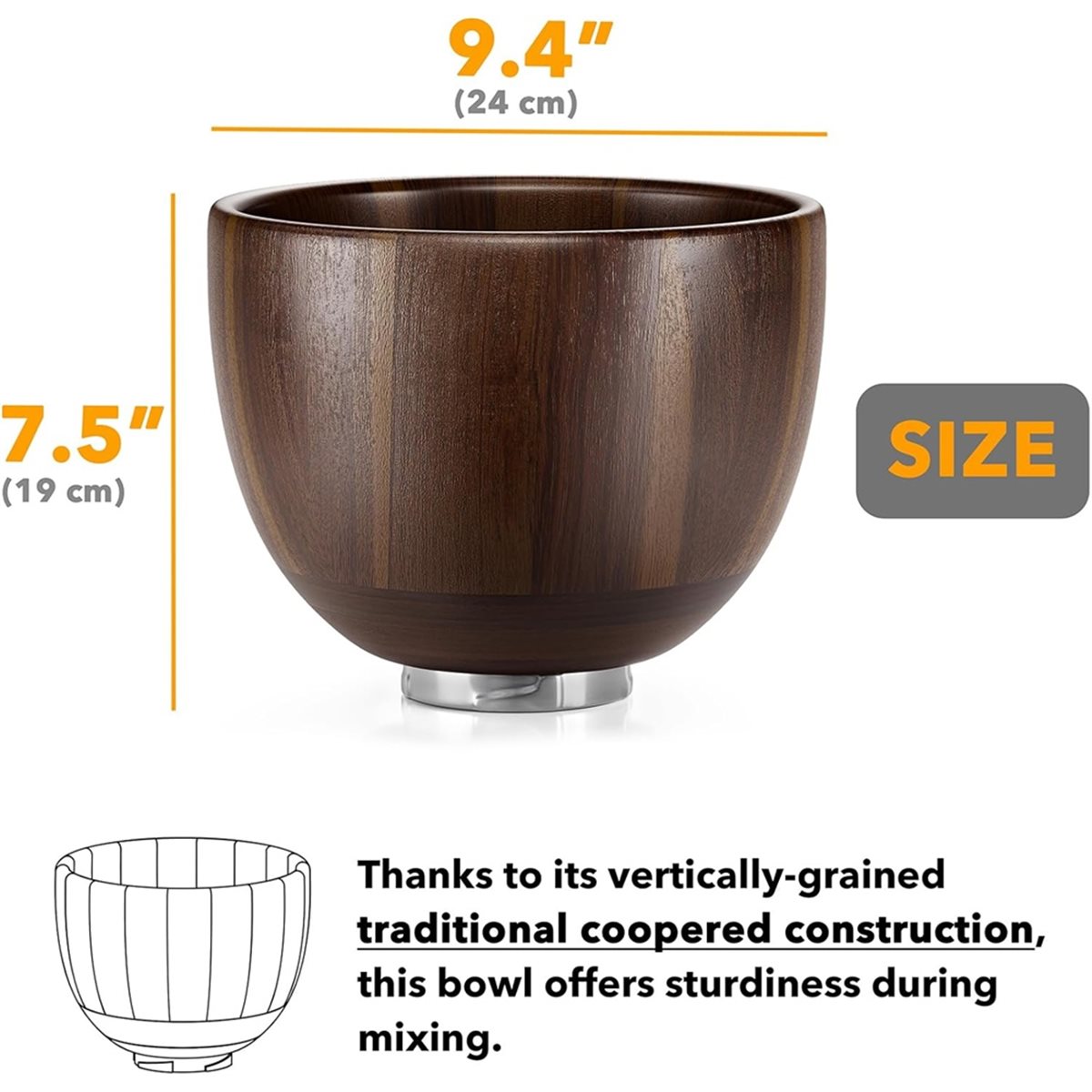 (A25M) Wooden Bowl Mixer - for - đánh giá và giá Stand Mixer Bowl