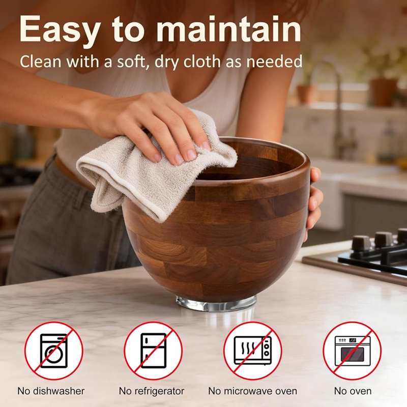 ◉Wood Mixing Bowl for Kitchen  - đánh giá và giá Stand Mixer Bowl