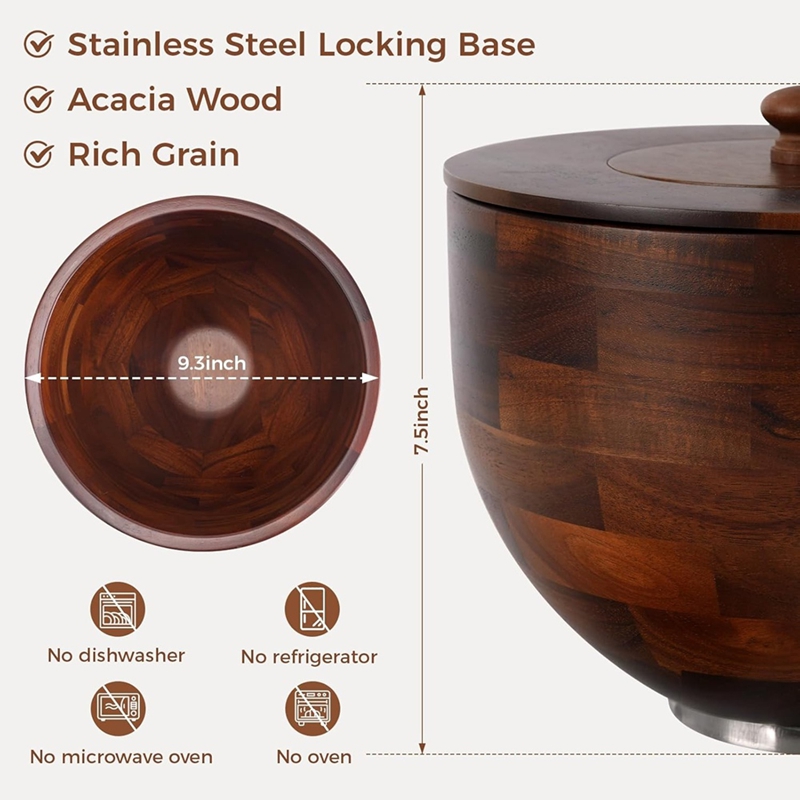 ◉Wood Mixing Bowl for Kitchen  - đánh giá và giá Stand Mixer Bowl